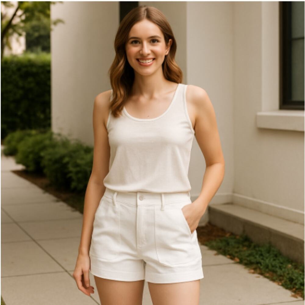 Nordstrom Signature Shorts Patch Pocket White